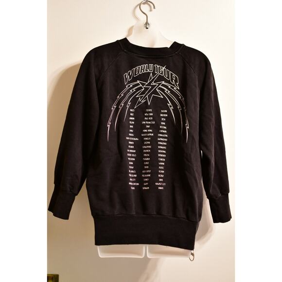 Authentic Givenchy World Tour Lightening Bolt Distressed Sweater Pullover Black - Picture 8 of 12